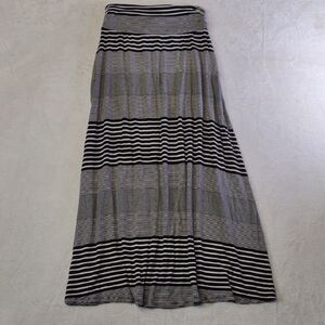Merona Black and White Striped Maxi Skirt Sm 90's Style Y2K